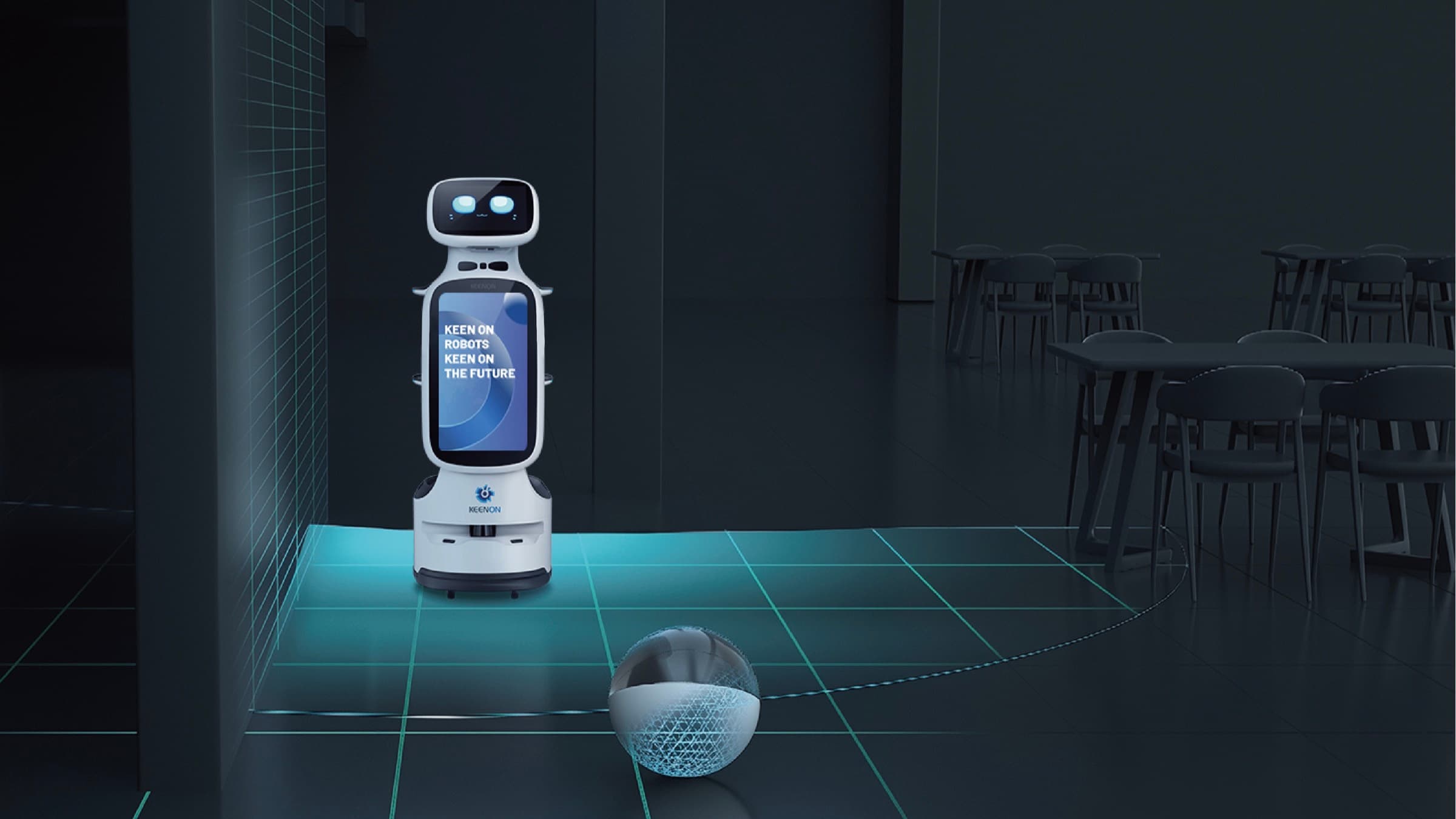3D vision detecting an obstacle in a dim dining room