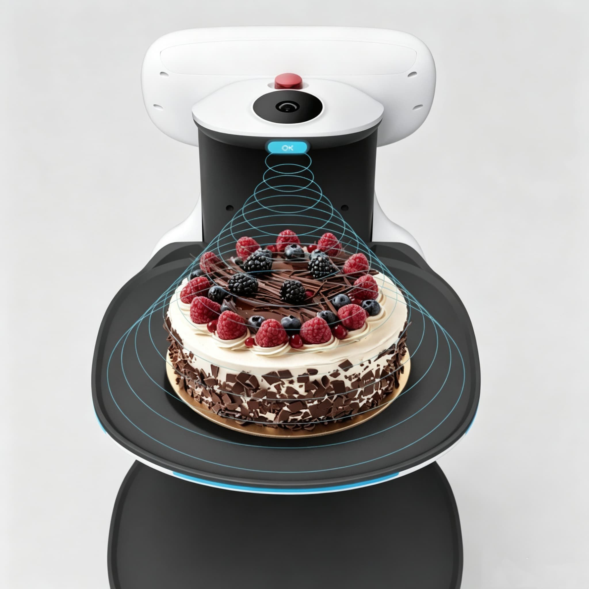 Tray sensor detecting a cake for self-pickup