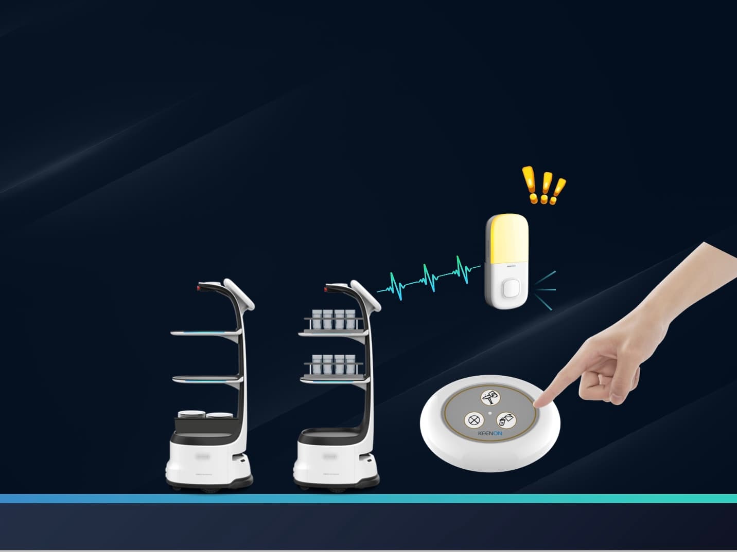 Remote calling: summon the robot with a call button