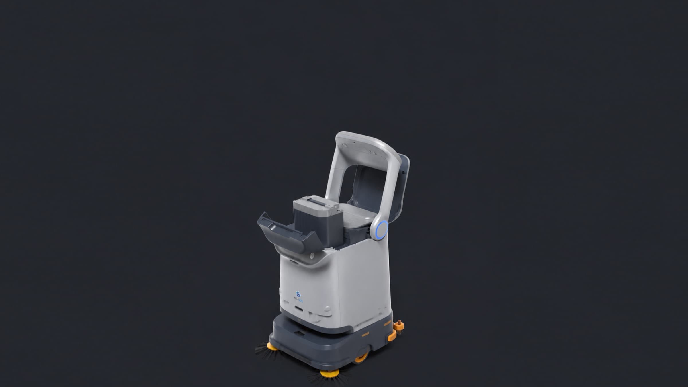 C40 with lid open showing the quick-swap battery pack