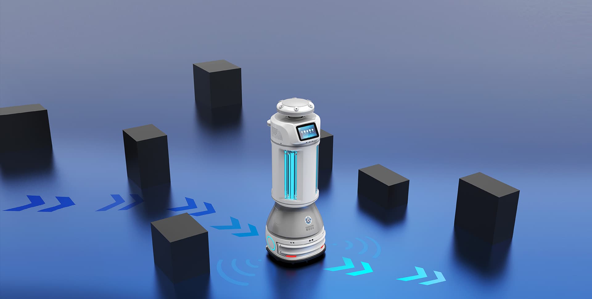 M2 steering around obstacles, 360-degree obstacle-avoidance render